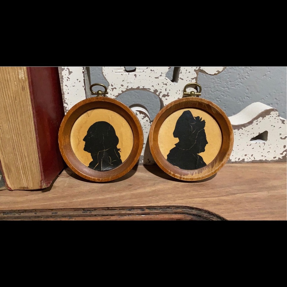 Vintage George & Martha silhouette pictures